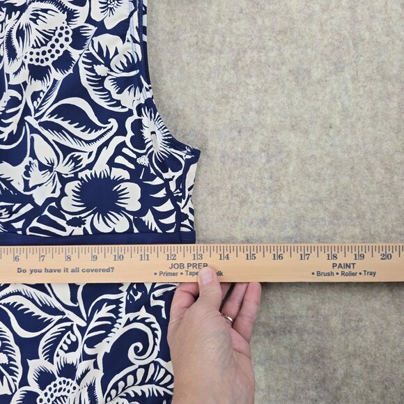 Chaps Womens Floral One-Piece Swimsuit Size 10 Blue & White - Picture 9 of 10